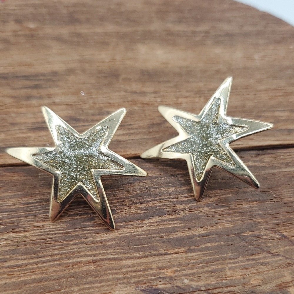 Sparkle Glitter Star Earrings E227